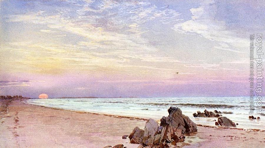 William Trost Richards : Beach with Rising Sun, New Jersey